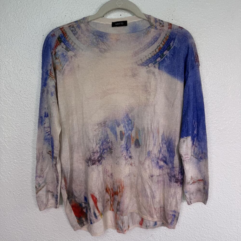 Avant Toi Sweater Womens XS Cashmere Silk Lightweight Abstract Pullover Art Knit